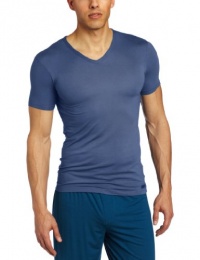 Calvin Klein Men's Micro Modal V-Neck Tee, Columbia Blue, Medium