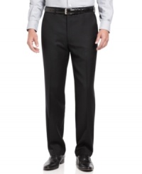 Round out your dress wardrobe with classic black pants from Lauren by Ralph Lauren.