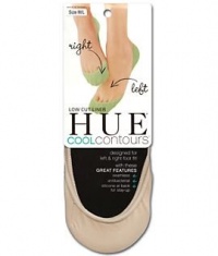 HUE Cool Contours Low Cut No-Show Socks, M/L, Black