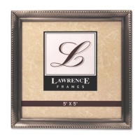 Lawrence Frames Antique Pewter 5x5 Picture Frame - Bead Border Design