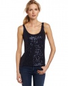 Calvin Klein Jeans Women's Sequin Tank Top, Eclipse, X-Small