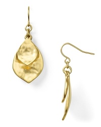 Lauren Ralph Lauren's leaf-like hammered double drop earrings shine with effortless elegance.