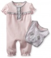 ABSORBA Baby-Girls Newborn Coverall With Ketten Bib