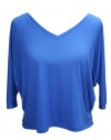 YogaColors Crystal V-Neck Flowy Cropped Blouse Tee Up to Plus Sizes