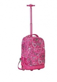 Rockland Luggage Sedan 19 Rolling Backpack (Pink Bandana)