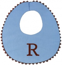 Princess Linens Bon Bon Bib Baby Blue with Brown Trim-R