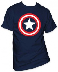 MARVEL -- CLASSIC CAPTAIN AMERICA SHIELD ON NAVY -- MENS TEE