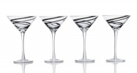 Luigi Bormioli Black Swirl 8-ounce Martini Glass, Set of 4