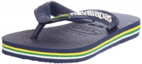 Havaianas Brasil Logo-Kids Flip Flop (Toddler/Little Kid),Navy Blue,31-32 BR (1-2 M US Little Kid)