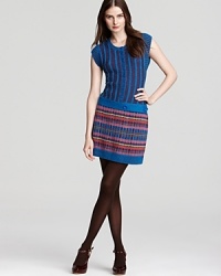 A positively perfect pairing of checks and stripes enrich this new Nanette Lepore Dress with color and fun for day-to-night versatility.