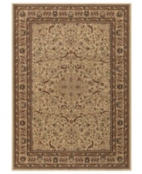 Traditional Persian motifs are recreated here in this intricately designed, ultra-soft Tolya area rug from Couristan. Cross-woven on Wilton looms, this high-quality construction offers deeper colors and subtle shading to achieve that old-world look.