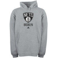 NBA adidas Brooklyn Nets Primary Logo Pullover Hoodie Sweatshirt - Gray