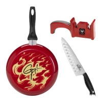 Guy Fieri 5099911 10 Decorated Skillet Fry Pan with Flames Bundle