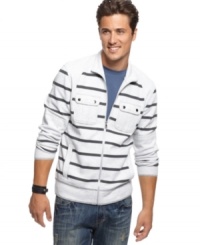 Stripes on this jacket from INC International Concepts add nautical cool to your casual look this fall. (Clearance)