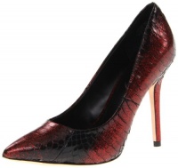 Boutique 9 Women's Justine Snake Platform Pump,Red,8 M US