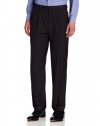 Louis Raphael Men's Plaid Pattern Pleated Dress Pant with Comfort Waist