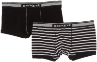 Papi Men's Two-Pack Stretch Stripe Brazilian Trunk, Black, Large