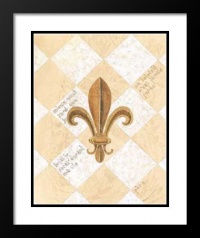 David Nichols Framed and Double Matted Print 29x35 Fleur De Lis I(L)