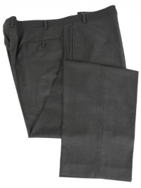 Ralph Lauren Mens Flat Front Solid Charcoal Gray Dress Pants