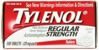 Tylenol Regular Strength Tablets, 100 Count (Pack of 2)