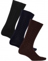 Sugar Free Sox Mens Assorted 3 Pack Health Socks | Diabetic Socks (Shoe Size 7-12 Black Ribbed, Brown with pattern, Navy with Polka dots)