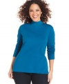 A must-have layering piece: Karen Scott's plus size mockneck top-- snag all the colors at an Everyday Value price!