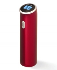 The sports car of corkscrews, the metallic-red Rabbit by Metrokane electric corkscrew pops open wine bottles with the press of a button. An illuminated LCD screen shows how many cork pulls remain before you need to recharge.