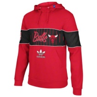 Chicago Bulls adidas Originals Snap Pullover Hooded Sweatshirt - Red