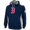 MLB Mens Boston Red Sox Catcher Athletic Navy/Steel Heather Long Sleeve Hooded Fleece Pullover By Majestic