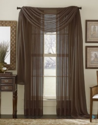 Chocolate Brown 216 Sheer Window Scarf