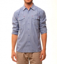 191 Unlimited Reagan Blue Slim Fit Shirt