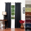 Solid Grommet Top Thermal Insulated Blackout Curtain 84 Length 1 Pair-BLACK - GT