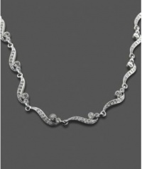 Charter Club Silver Tone Rhinestone Scroll Necklace