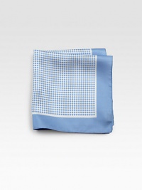 A silk pocket square is the perfect finishing touch to any gentleman's outfit. SilkDry clean13 x 13Made in Italy