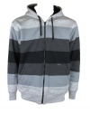 Univibe Mens Striped Zip Up Hooded Fleece Lined Jacket