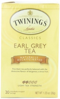 Twinings Earl Grey Decaf Tea, Tea Bags, 20-Count Boxes (Pack of 6)