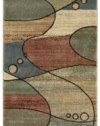 Nourison Interpretations Multi-color Abstract 3.6-Feet by 5.6-Feet Polyacrylic Area Rug