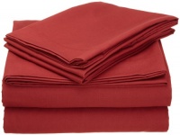 Cathay Home Fashions Luxury Silky Soft Brushed Microfiber Queen Sheet Set, Burgundy