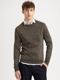 Elegant knit adds a sophisticated shimmer to a classic crewneck sweater.CrewneckRibbed knit collar, cuffs and hem91% wool/5% polyester/4% metallicDry cleanImported