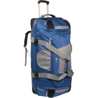 High Sierra A.T. Gear Ultimate Access 36 Wheeled Drop Bottom Duffle with Backpack Straps in Blue Yonder/Tungsten/Black