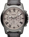 Fossil Men's FS4766 Grant Grey Leather Watch