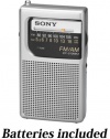 Sony Pocket Size Portable AM/FM Radio with Built-in Speaker, Earphone Jack, LED Tuning Indicator & Carry Strap, All in one Compact Design That Slips Easily Into Shirt or Jacket Pocket * Batteries Included *