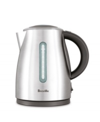 The heat is on and the stove is off. Experience relaxation like never before with the cordless convenience of an electric kettle, which brings water to a boil wherever you are. A soft-touch opening, dual water windows and a friendly ready bell make prep and pouring a cinch. 1-year limited warranty. Model BKE490.