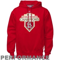 MLB Majestic St. Louis Cardinals Red 2011 World Series Champions Performance Pullover Hoodie Sweatshirt