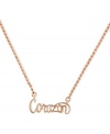 Affectionate appeal. This necklace from BCBGeneration features a frontal piece with the word corazon-the Spanish word for darling-in the center for a touch you're sure to love. Crafted from rose gold-tone mixed metal. Approximate length: 16 inches.