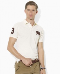 Polo Ralph Lauren Shirt, Custom-Fit Short-Sleeved Dual Match Cotton Mesh Polo, Chic Cream