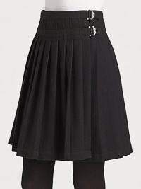 An undeniable Burberry Brit take on the kilt skirt. This version features classic pleats.Pleated designFully linedAbout 19 long80% wool/20% nylonDry cleanImported Model shown is 5'10 (177cm) wearing US size 4. 