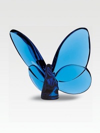 A lovely butterfly design handcrafted in tinted crystal. A stunning accent in any room. From the Lucky Butterfly Collection 3½W X 2½H Wipe clean Handmade in France 