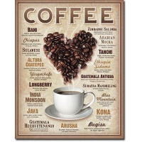 Heart Coffee Blends Tin Sign