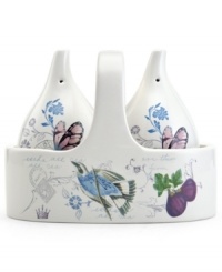 Ripe for the table, the figural Antique Countryside Fig salt and pepper shakers exudes charm with colorful nature scenes in traditional white stoneware. Complements Italian Countryside and Antique White dinnerware, also by Mikasa.